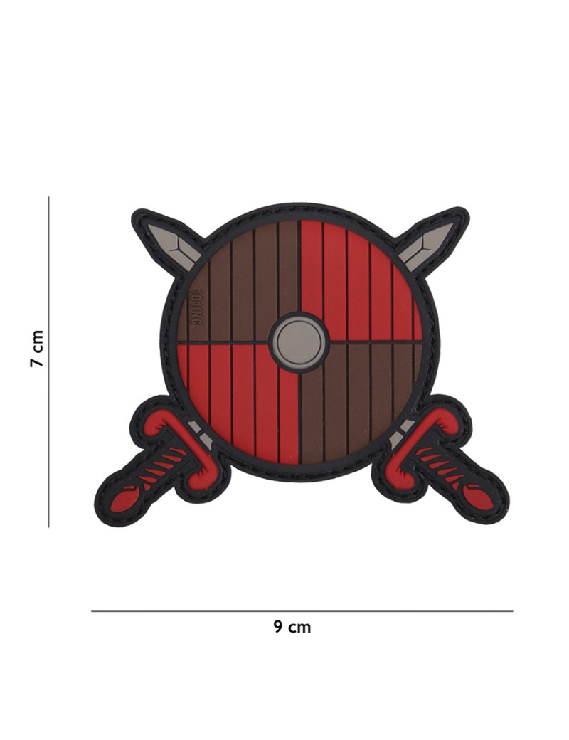 Patch - Viking shield + 2 swords Red & Brown