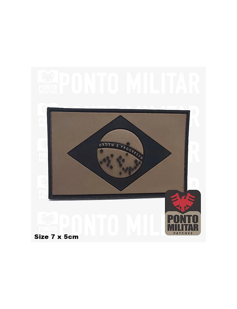 copy of Patch - Brasil Flag - Olive & Black  [Ponto Militar]
