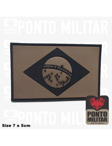 copy of Patch - Brasil Flag - Olive & Black  [Ponto Militar]