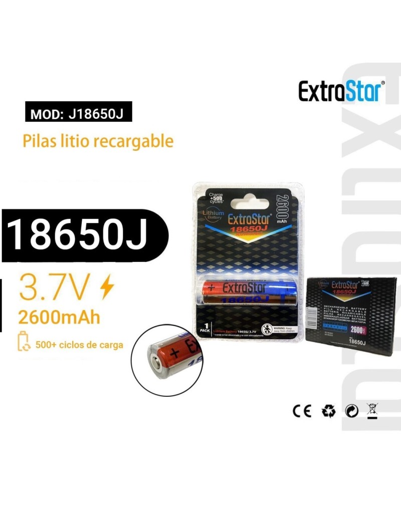 Battery 18650 Rechargeable Lithium 2600mAh 3,7v [ExtraSatr]