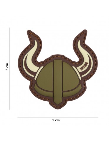 Patch - Viking Helmet - Verde & Castanho