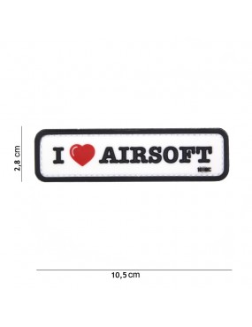 Patch - I Love Airsoft - White