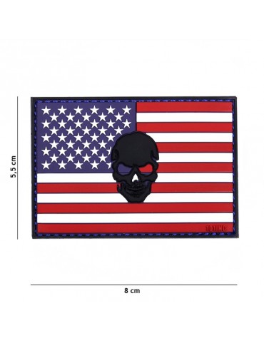 Patch - Flag USA + Skull